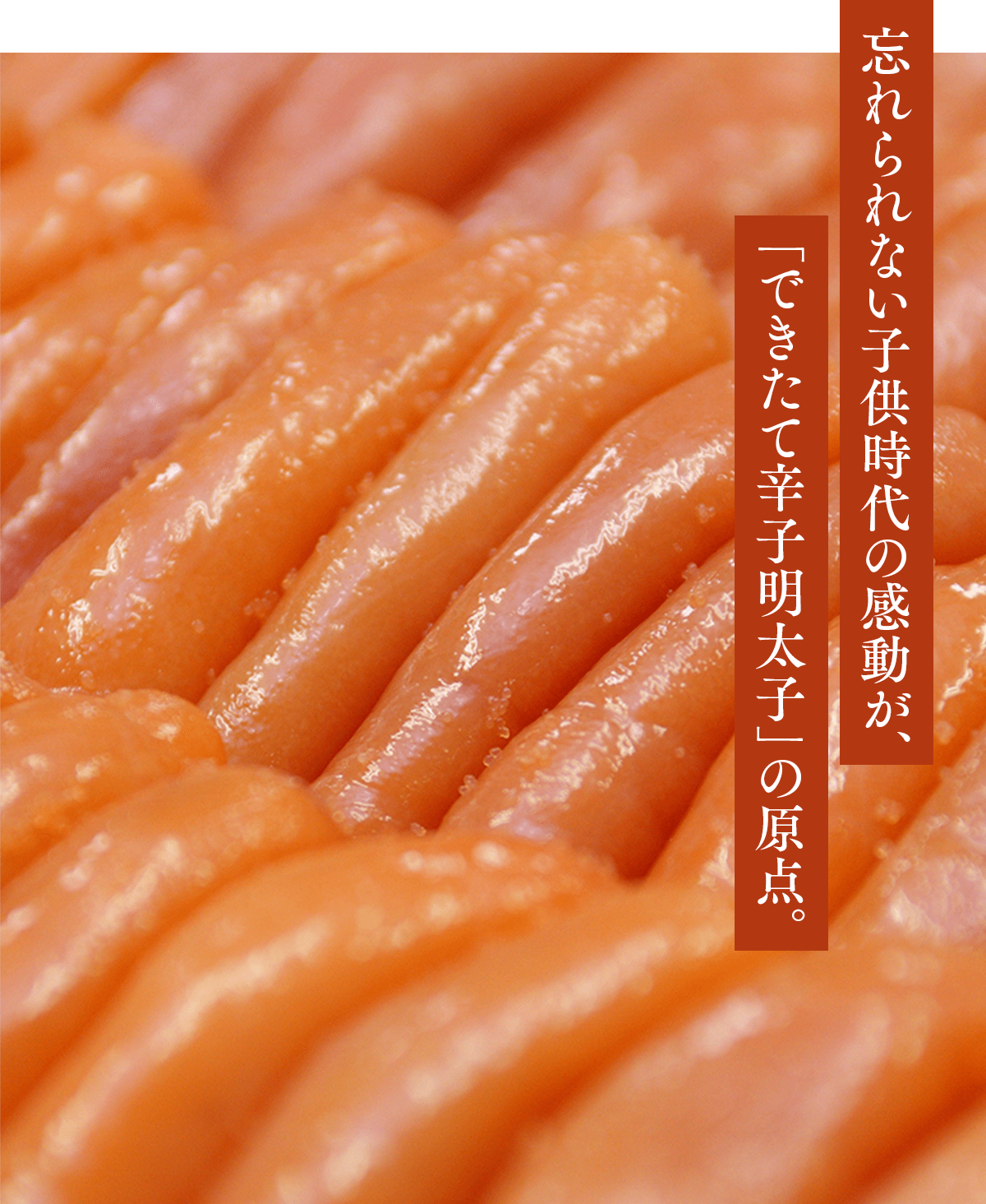 忘れられない子供時代の感動が、「できたて辛子明太子」の原点